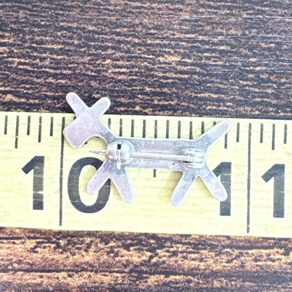 VTG Sterling Silver 925 Dog Arrow Native American Brooch Size 0.75" Length - Picture 6 of 8